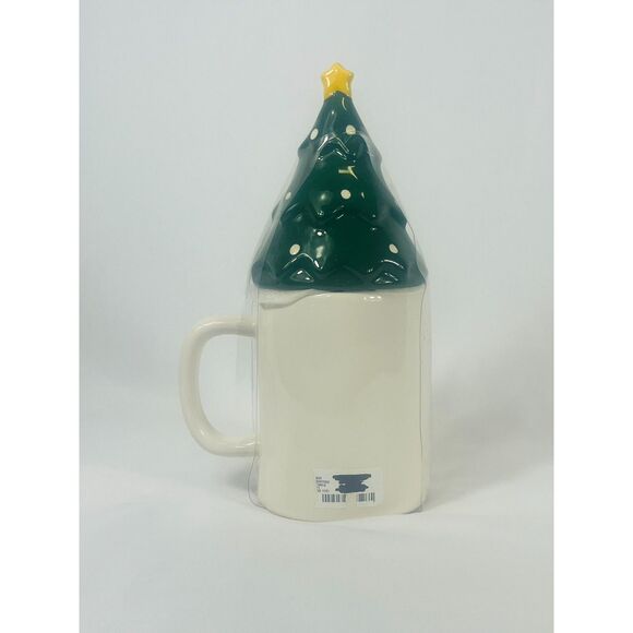 NWT Rae Dunn Merry Christmas Tree Mug with Topper - Picture 4 of 4